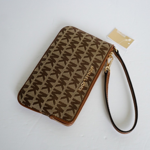 Michael Kors Jet Set Travel L TZ Wristlet MK Brown - Picture 3 of 8